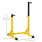 Soozier Dip Station, Body Press Parallel Bar with 10 Adjustable Height, Home Gym Workout Trainer Dip Bar, Yellow