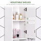 HOMCOM Tall Bathroom Vanities, Narrow Bathroom Cabinets with 2 Doors, Open Compartment and Adjustable Shelves, White