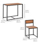 HOMCOM Dining Table Set, Industrial Dining Set for 2, Kitchen Table and Chairs for Small Space, Dining Room Table with Chairs