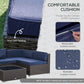 Outsunny 7 Pieces Outdoor Rattan Furniture Set, Patio Wicker Sectional Conversation Sofa Set w/ Cushions & Coffee Table
