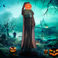 Outsunny 5.6' Life Size Clown Outdoor Halloween Decoration Animatronic, Animated Prop w/ Light Up Eyes