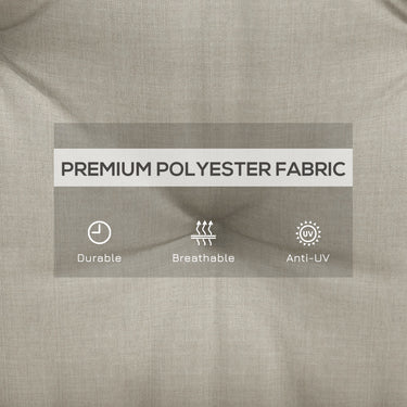 Outsunny 2 Seater Garden Bench Cushion, Soft Thick Outdoor Non-Slip 2 Seater Soft Pad With Backrest for Garden Patio, 47" x 43" x 5", Light Grey