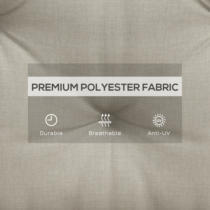 Outsunny 2 Seater Garden Bench Cushion, Soft Thick Outdoor Non-Slip 2 Seater Soft Pad With Backrest for Garden Patio, 47" x 43" x 5", Light Grey