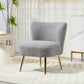 HOMCOM Lounge Chair for Bedroom Living Room Chair with Soft Upholstery and Gold Legs Pink