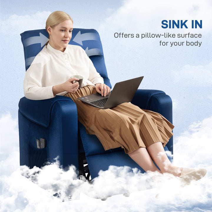 HOMCOM Lift Chair for Elderly, Massage Recliner Chair with 8 Vibration Points, Footrest, Remote Control, Side Pockets, Black