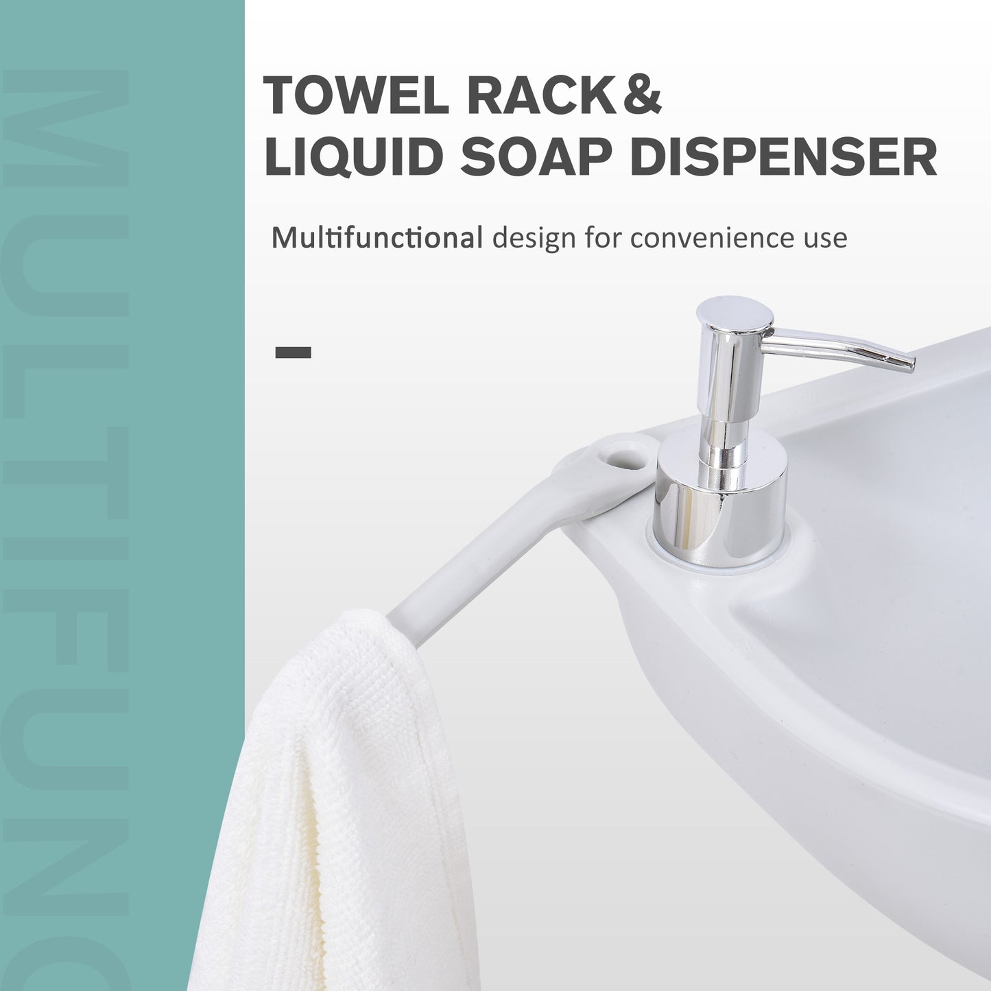 kleankin Portable Camping Sink Hand Wash Station with 17L Water Tank, Soap Dispenser and Towel Holder, for Outdoor Events