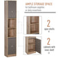 HOMCOM 67" Narrow Bathroom Storage Cabinet, Tall Freestanding Floor Cabinet, Bathroom Linen Cabinet with Doors and Adjustable Shelves