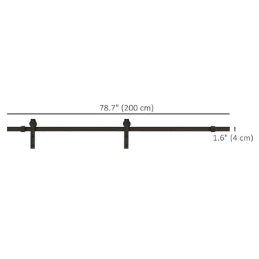 HOMCOM 6.6FT CARBON STEEL Sliding Wood Barn Door Hardware Track Set Door System Carbon Steel J Shape Roller