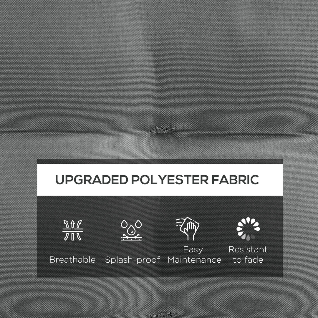 Outsunny 6-Piece Seat Cushion Pillows Replacement, Button Tufted Patio Chair Cushions Set with Ties, Charcoal Grey