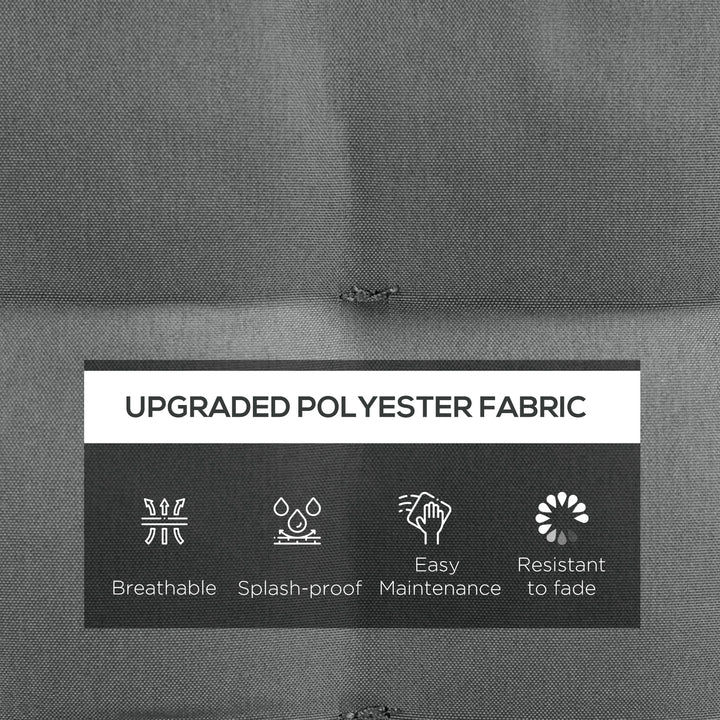 Outsunny 6-Piece Seat Cushion Pillows Replacement, Button Tufted Patio Chair Cushions Set with Ties, Charcoal Grey