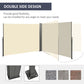 Outsunny Double Retractable Side Awning, 236" x 63" Outdoor Privacy Wall, Patio Screen for Garden, Balcony, Backyard, Grey