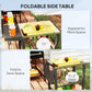 Outsunny 3-Shelf Outdoor Grill Cart Table with Foldable Side Table and Stainless Steel Table Top, Pizza Oven Stand on Wheels