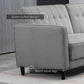 HOMCOM Convertible Bed with Couch, Button Tufted Fabric Sofa Bed with Adjustable Back for Living Room, Charcoal Grey