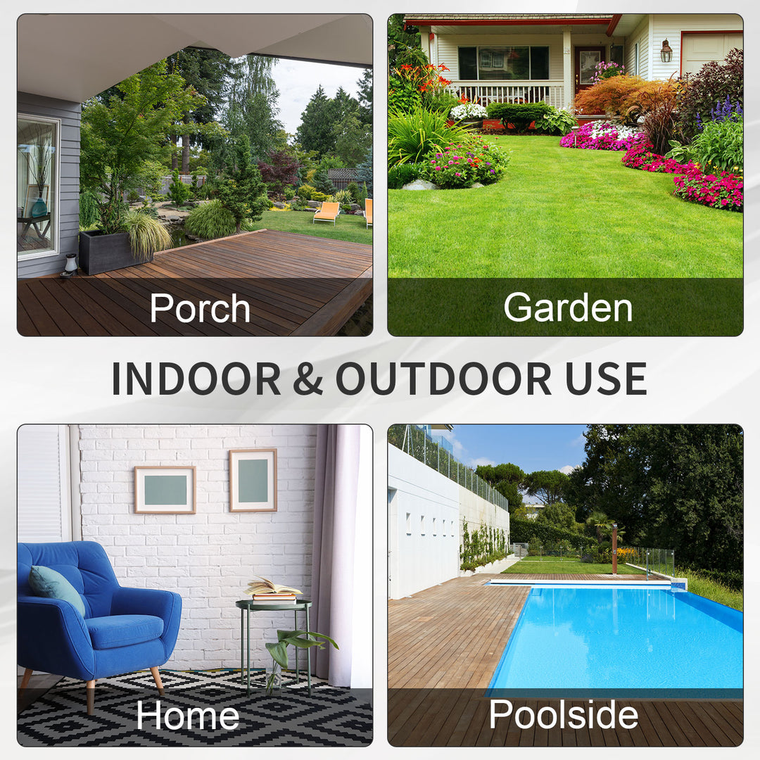 Outsunny Deluxe 3 Seat Rattan Wicker Sofa Garden Outdoor Patio Furniture with Cushion, Cream White