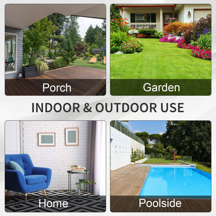 Outsunny Deluxe 3 Seat Rattan Wicker Sofa Garden Outdoor Patio Furniture with Cushion, Cream White