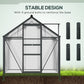 Outsunny 6.2' x 4.3' x 6.6' Clear Polycarbonate Greenhouse Large Walk-In Green House Garden Plants Grow Galvanized Base Aluminium Frame w/ Slide Door
