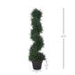 Outsunny 35.5" Topiary Trees Artificial Faux Fakes Spiral Plant Green Cedar Tree Indoor Decor with Nursery Pot