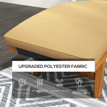 Outsunny 1-Piece Seat Cushion Replacement with Backrest for Lounge, Outdoor Patio Chair Cushions Set with Machine Washable Cover