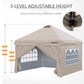 Outsunny 10' x 10' Pop Up Canopy Tent, Instant Sun Shelter, Tents for Parties, with Wheeled Carry Bag, Blue