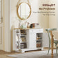 HOMCOM Modern Sideboard Cabinet, 41" Kitchen Buffet Cabinet with Drawer, Adjustable Shelf, 3 Doors for Dining Room, White