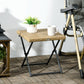 Outsunny Patio Wicker Coffee Table, Outdoor PE Rattan Garden Folding Side Table, 15.75"x15.75"x15.75", Nature Wood