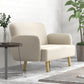 HOMCOM Velvet Feel Fabric 2 Seater Sofa, Small Sofa Loveseat with 8.3" Thick Padding and Wood Legs, Grey