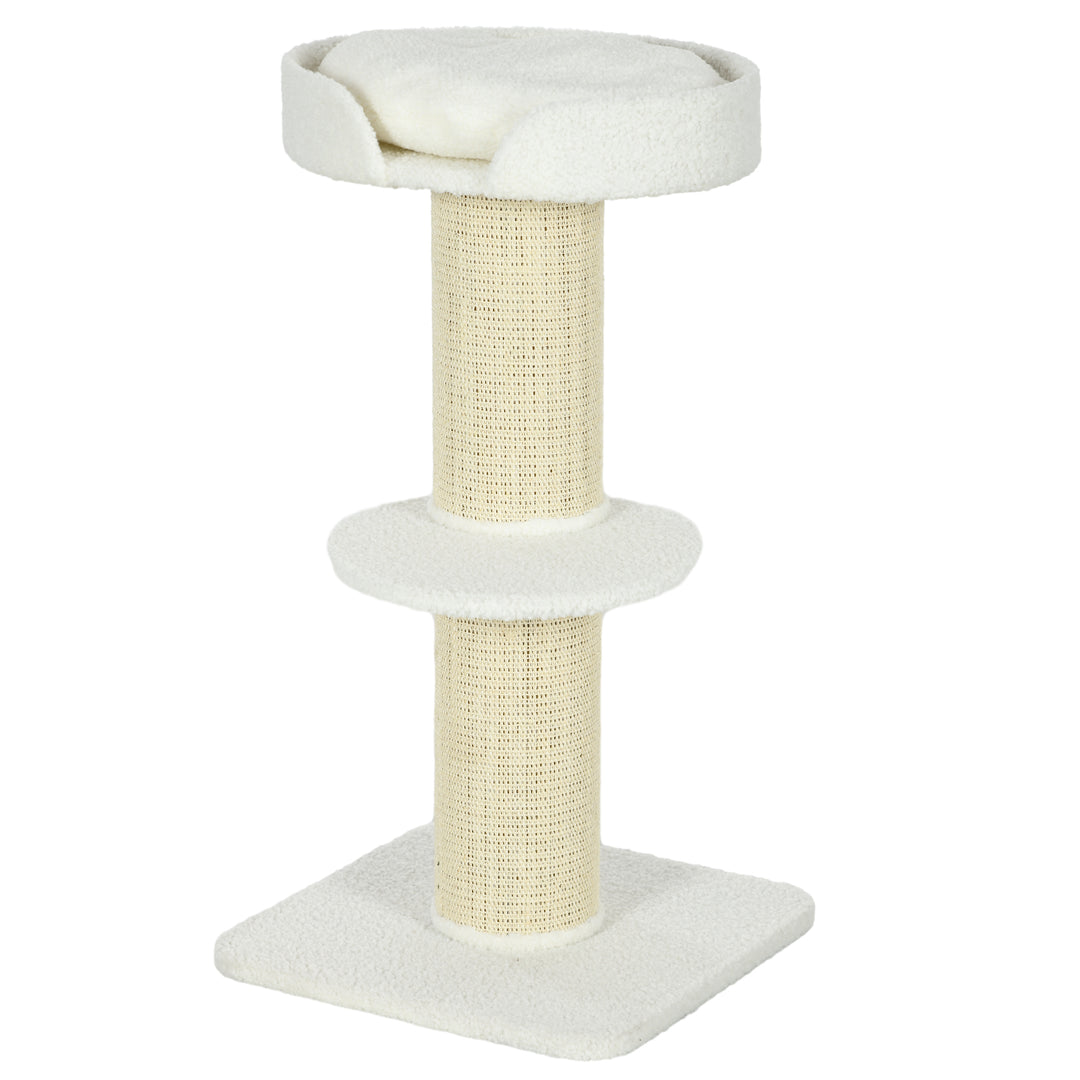 PawHut Cat Tree Kitty Tower with Sisal Mat Scratching Post, Cat Bed, Cushion, Perch, 18" x 18" x 36", Brown