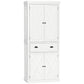 HOMCOM 72.5" Kitchen Pantry Cabinet, Freestanding Storage Cabinet with 4 Doors, Drawer and Adjustable Shelves, Black