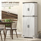 HOMCOM 64" Tall Kitchen Pantry Cabinet with Spice Racks and Adjustable Shelves, White