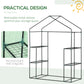 Outsunny 55" x 28" x 75" Walk-in Greenhouse Portable Garden Plant Flower Seed Warm House with 4 Shelves Outdoor Plant Growth Hot House PE Cover Green