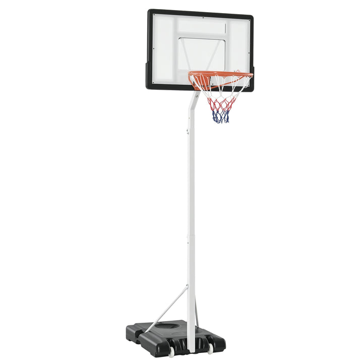 Soozier Portable Basketball Hoop, 7ft-8.5ft Height Adjustable Basketball System with Wheels & 32.3" Backboard for Youth Junior