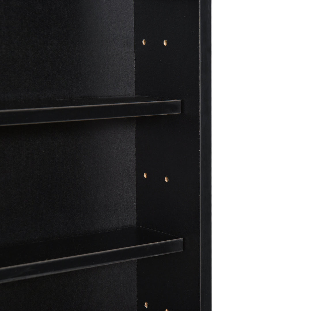 HOMCOM 5-Tier Display Cabinet, Shot Glass Display Case, Glass Curio Cabinet with 2 Glass Doors and 4 Adjustable Shelves, Black