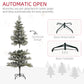 HOMCOM 7.5 Feet Pencil Snow Flocked Artificial Christmas Tree with 880 Realistic Cypress Branches, Auto Open, Green