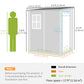 Outsunny 4'x5' Garden Tool Storage Shed, Lean to Shed with Window, Vent and Plastic Roof, Grey