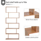 HOMCOM 76" 6-Tier Geometric Wooden Bookcase S Shaped Storage Display Bookshelf Modern shelf Open Concept Living Room Home Office Furniture, Maple