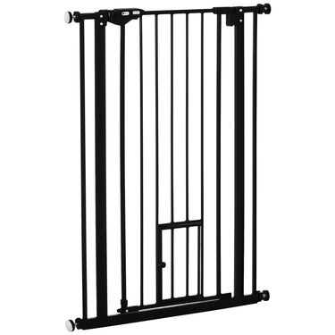 PawHut 41" Easy Open Indoor Dog Gates for Doorways, House, Stair - Black