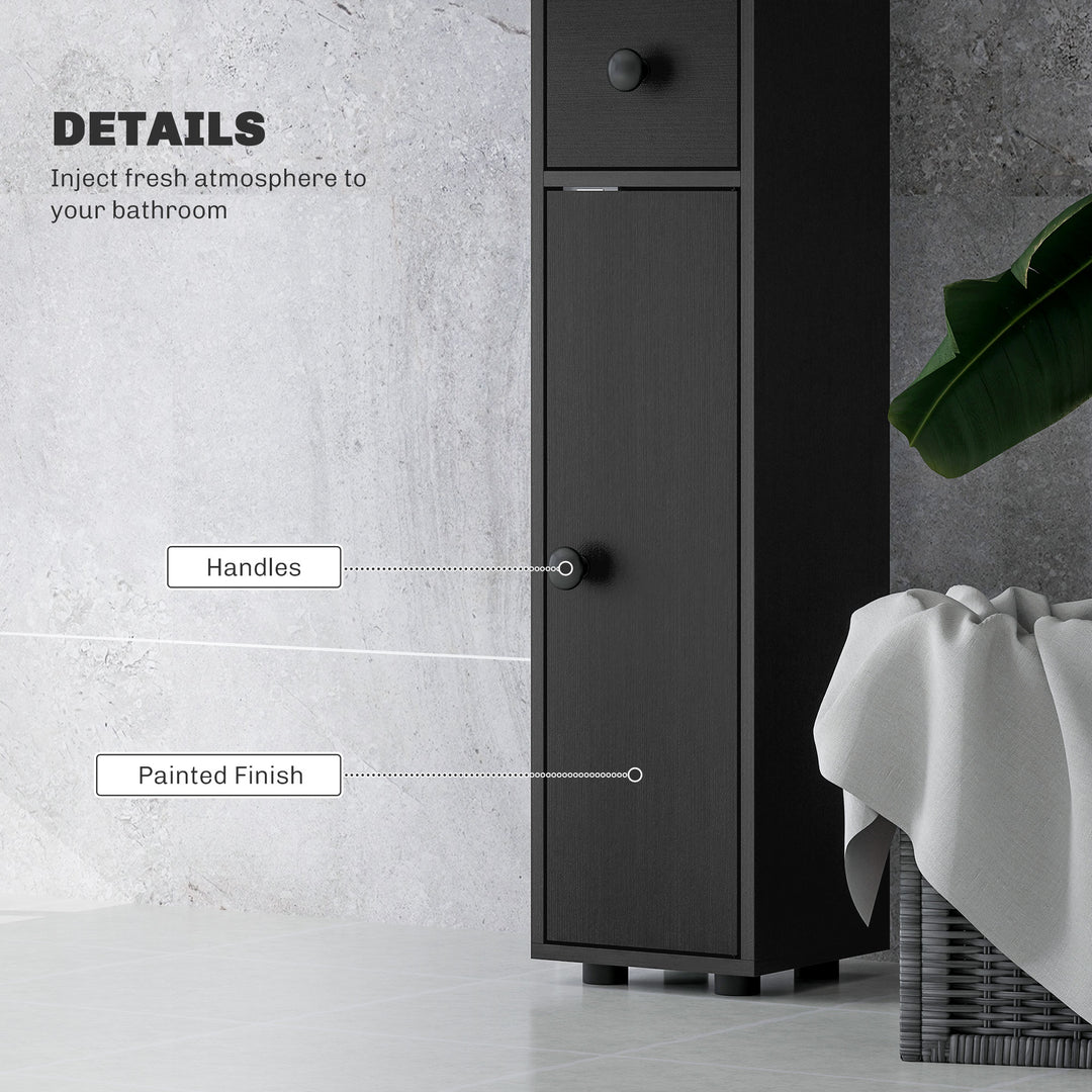 kleankin 71" Tall Bathroom Storage Cabinet, Narrow Bathroom Cabinet with Open Shelves, 2 Door Cabinets, Adjustable Shelves, for Kitchen, Hallway, Living Room, White