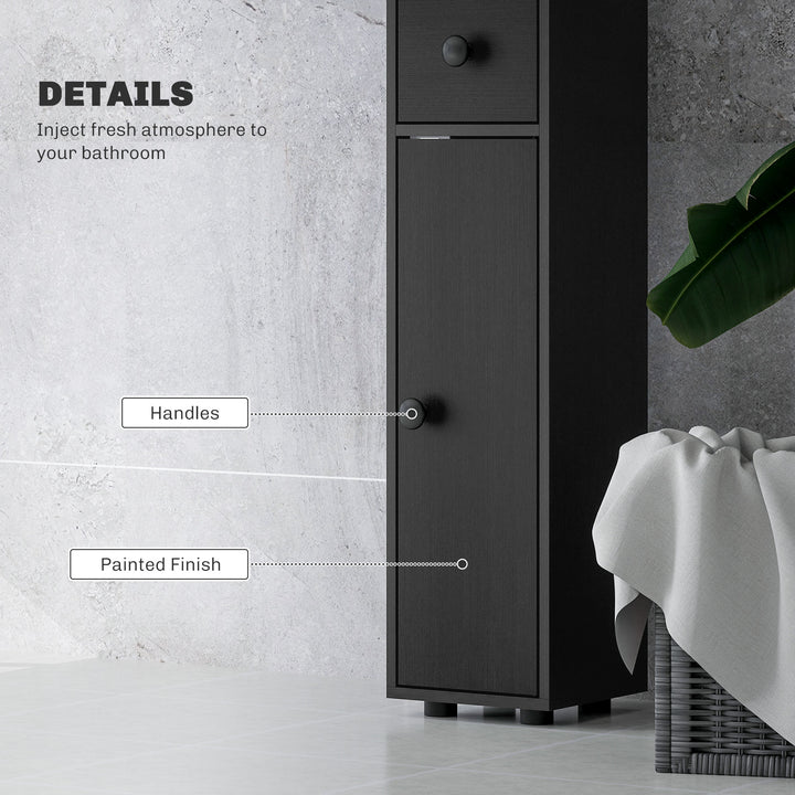 kleankin 71" Tall Bathroom Storage Cabinet, Narrow Bathroom Cabinet with Open Shelves, 2 Door Cabinets, Adjustable Shelves, for Kitchen, Hallway, Living Room, White