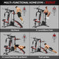Soozier Multi Home Gym Equipment, Workout Station with Sit up Bench, Push up Stand, Dip Station, 99lbs Weights