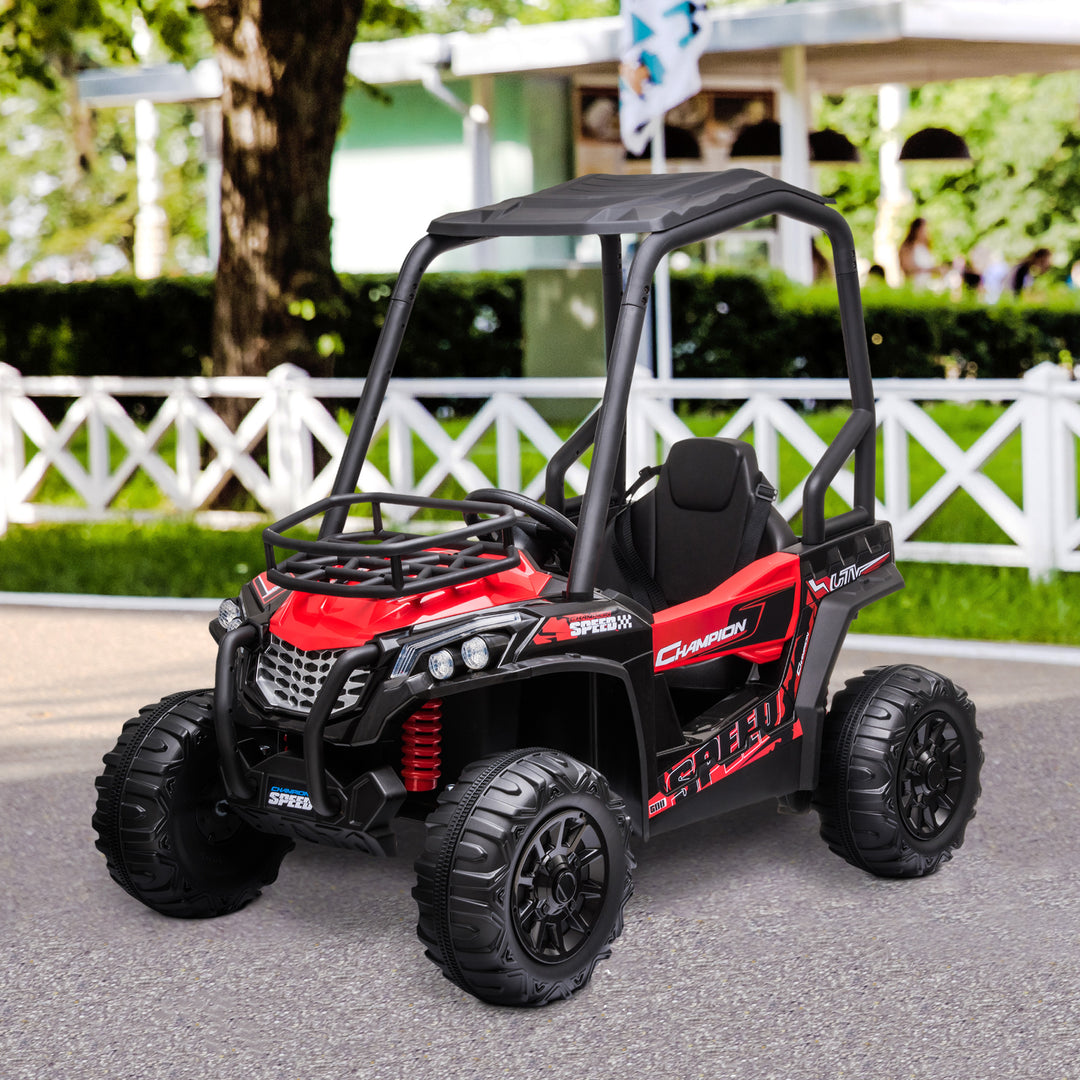 Aosom Kids Ride On Car 12V Battery-powered Electric Off-road UTV Toy 1.8-3.7 mph with High Roof Parental Remote Control Music Lights MP3 Suspension Wheels for 37-96 months