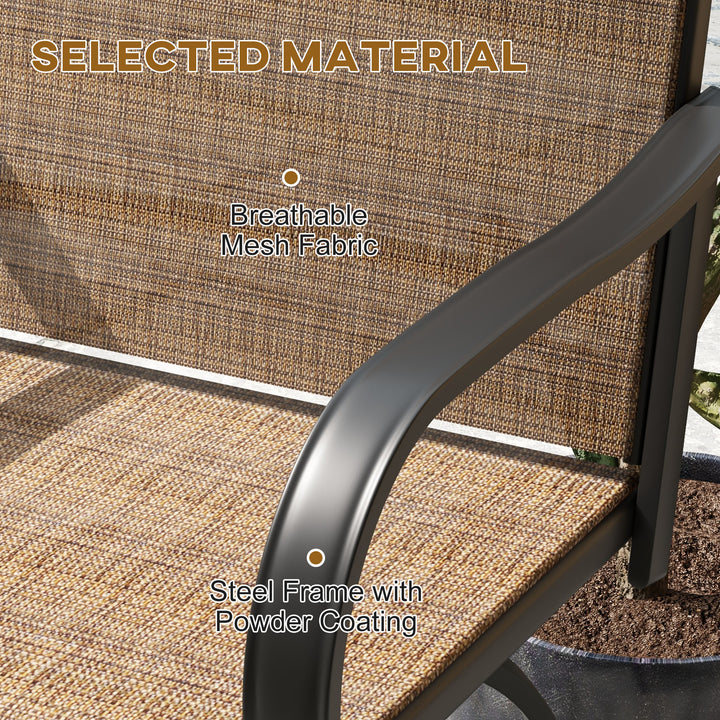 Outsunny Outdoor Bar Stools Set of 2, 360° Swivel Bar Height Chairs, 26.8" x 29.5" x 48.4", Navy Blue