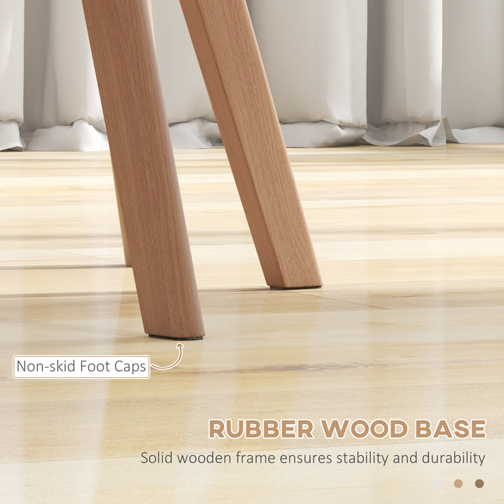 HOMCOM Modern Dining Table Chairs Set of 4, Rubber Wood Kitchen Table Chairs with PU Leather Cushion for Living Room, Bedroom