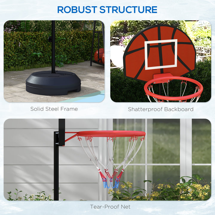 Soozier 3-5ft Basketball Hoop and Stand with Magenic Dartboard and Darts, 15" Backboard, Weighted Base for Teens Youth
