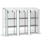 Outsunny Lean-to Greenhouse with 3 Tier Shelves, Mini Greenhouse with 3 Roll-Up Doors for Indoor Outdoor, Green