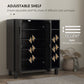 HOMCOM Shoe Storage with Double Doors and Open Shelves 17 Pair Shoe Storage Organizer for Entryway Hallway Black