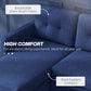HOMCOM L-shaped Sofa, 3 Seater Couch with Ottoman, Corner Sofa with Thick Padded Cushion and Wood Legs, Dark Grey