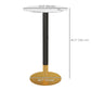HOMCOM High Top Bar Table, Modern Round Dining Table with Faux-marbled Top and Gold Base, Bistro Table for 2 People, Black