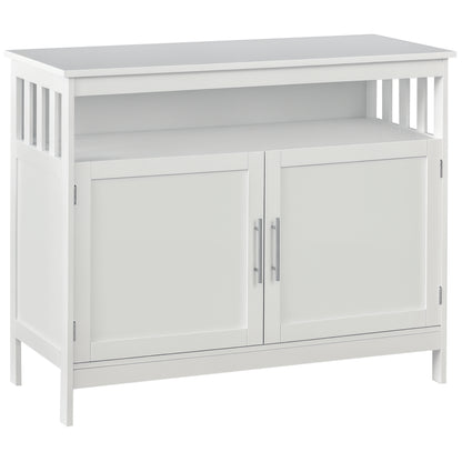 HOMCOM Wooden Console Table with Open Shelf and 2 layers Cabinet  Kitchen Furniture