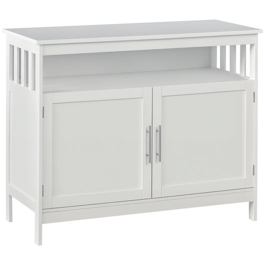 HOMCOM Wooden Console Table with Open Shelf and 2 layers Cabinet  Kitchen Furniture