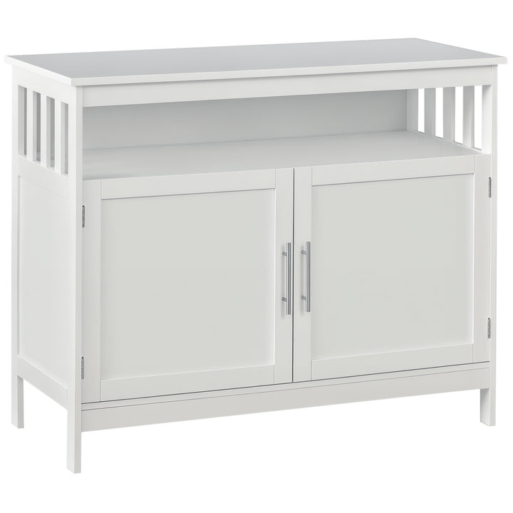 HOMCOM Wooden Console Table with Open Shelf and 2 layers Cabinet  Kitchen Furniture